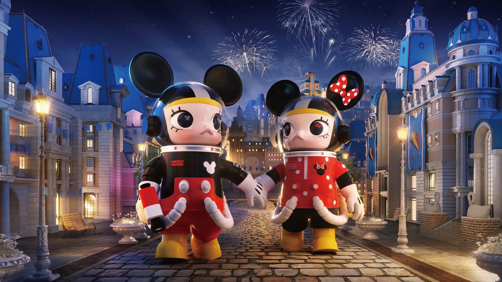 Mega 1000% Space Molly Mickey and Minnie by Kenny Wong x Pop Mart 